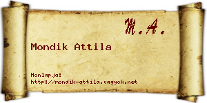 Mondik Attila névjegykártya